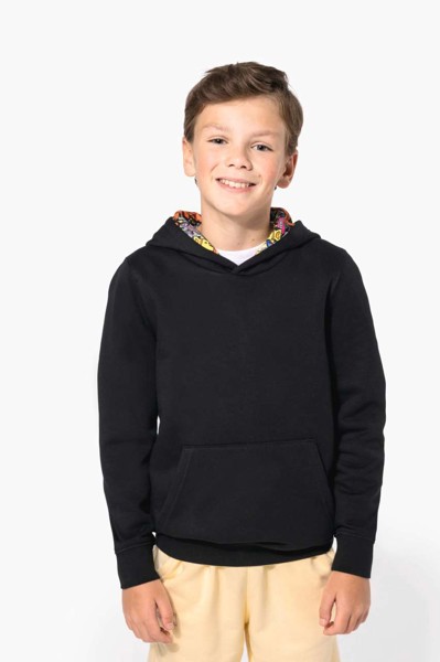 Unisex dječja majica s kapuljačom s kontrastnim uzorkom - 8-10 years