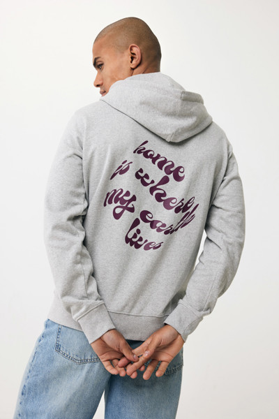 Mikina na zips s kapucňou Iqoniq Abisko z recykl. bavlny - Heather Grey / XS