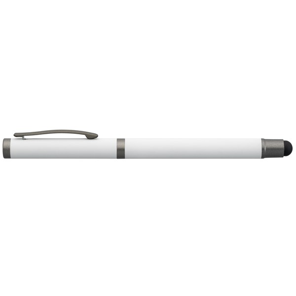 Bowie Recycled Aluminium Stylus Gel Pen - White / 4 Colour inkjet