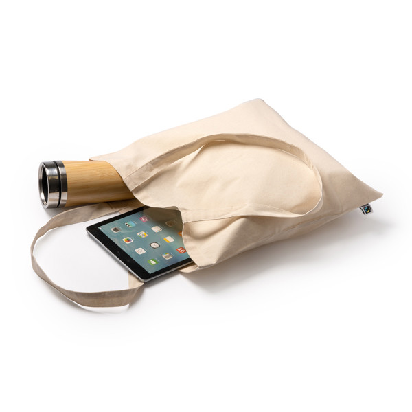 Fairtrade cotton personalised bag 180 g/m² with long reinforced handles