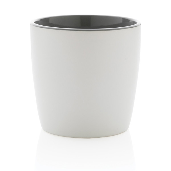 Mug 300ml en céramique avec intérieur coloré - Blanc / Gris