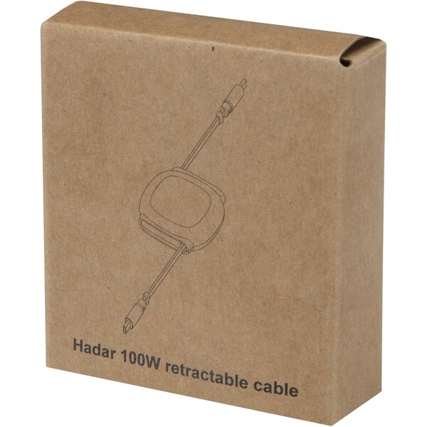 Alphard 100W recycled plastic retractable CarPlay PD fast charging cable - Silver