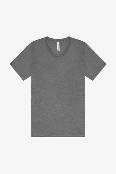 Unisex Triblend Short Sleeve V-Neck Tee - Grey Triblend / L