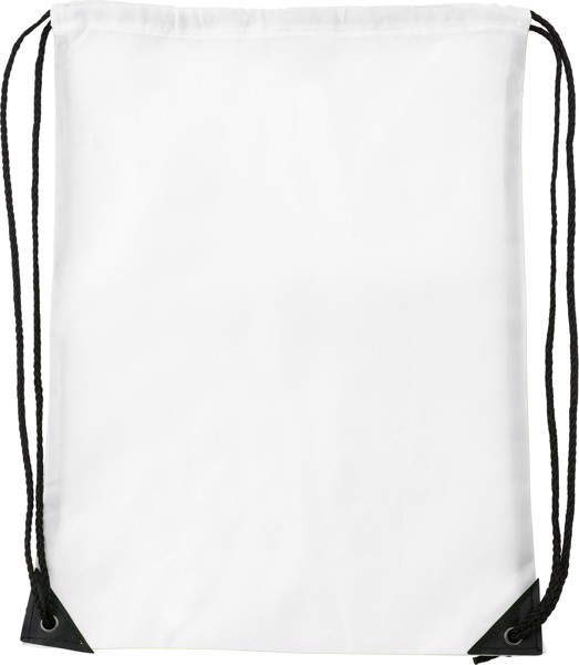 Polyester (210D) drawstring backpack - White