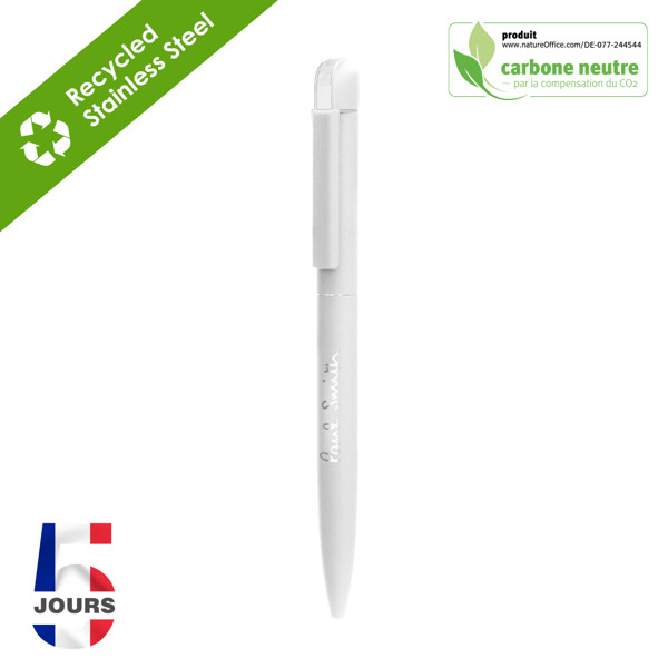 White Metal Pen Fra / Shiny Silver / Matt White