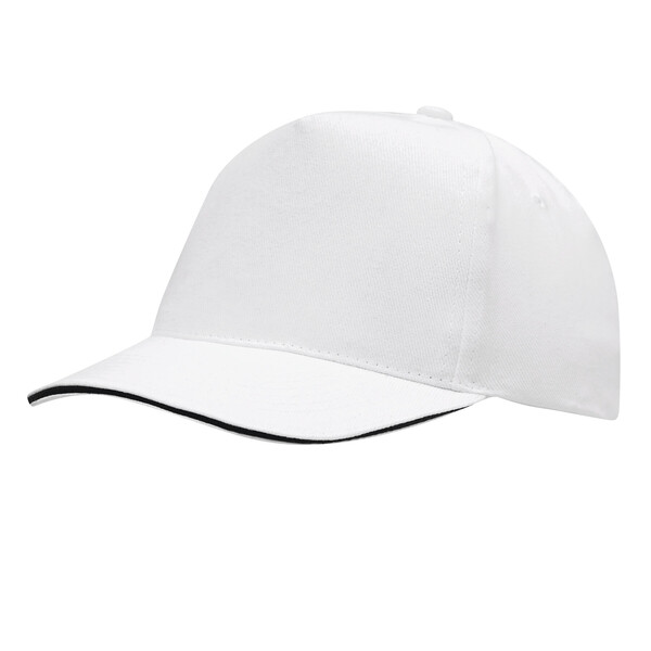 5 Panel Sandwich Cap Walk - White