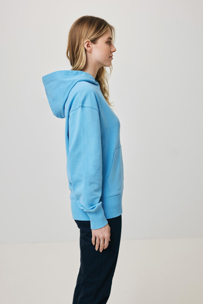 Sweat à capuche en coton recyclé Iqoniq Yoho - Tranquil Blue / M