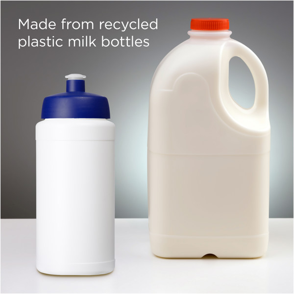 Gourde de sport recyclée Baseline de 500 ml - Blanc / Bleu