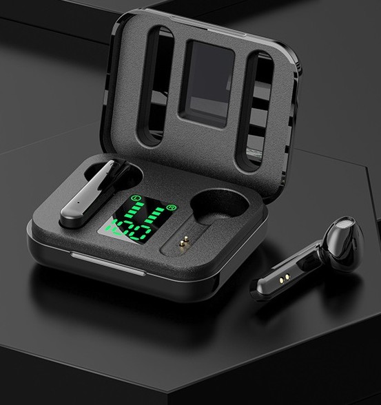 True Wireless headphones with display - WHITE