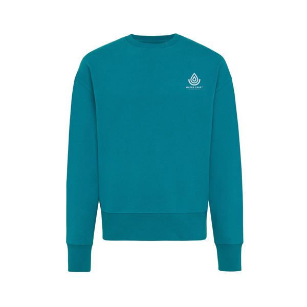 Sweater à col rond en coton recyclé Iqoniq Kruger - Verdigris / XS