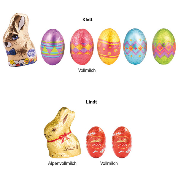 Flip box S, Lindt mixture | 2 LINDOR mini Easter eggs and 1 Lindt Easter bunny, 20 g