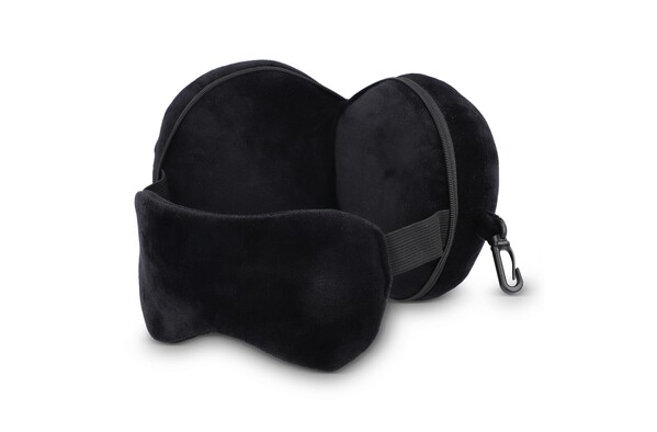 Travel eyemask pillow with zippered case
