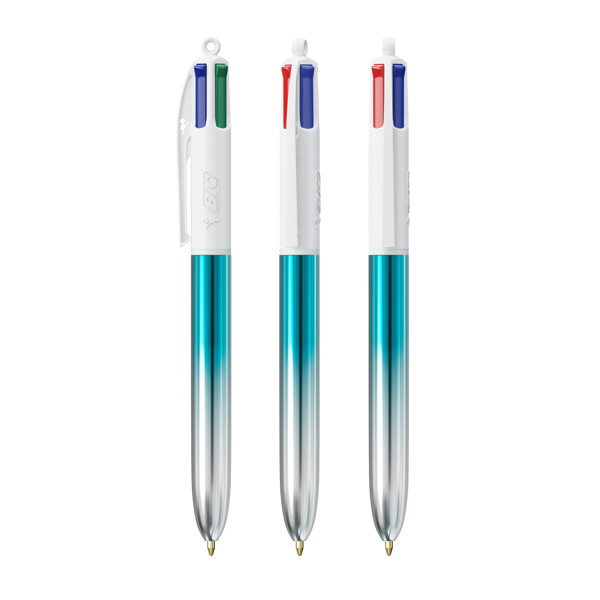 BIC® 4 Colours® Bicolor - Türkis/Silber