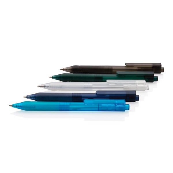 Stylo X9 finition givré avec grip silicone - Bleu Clair