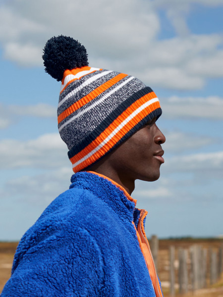 Multi-Sport Fan Beanie - French Navy / Orange / White