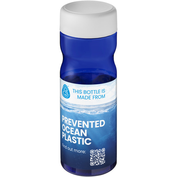 Bouteille H2O Active® Eco Base 650ml avec couvercle vissé - Bleu / Blanc
