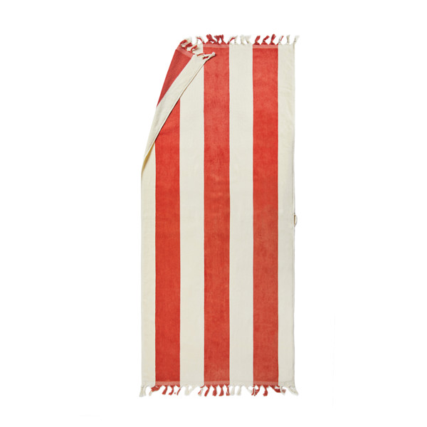 VINGA Valmer beach towel - Red / Beige