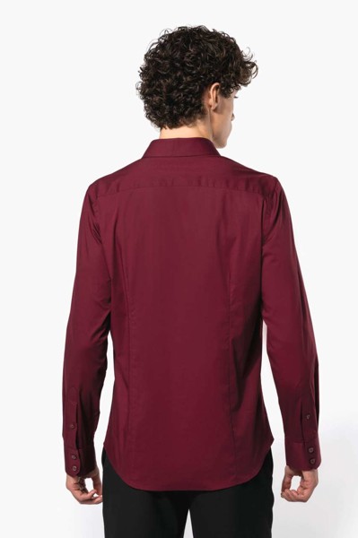 Košulja dugih rukava od pamuka/elastana - Bijela / 3XL