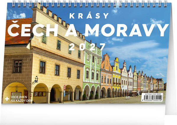 Notique Stolní Kalendář Krásy Čech A Moravy 2027, 23,1 x 14,5 cm