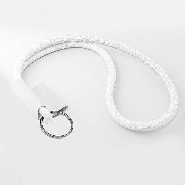 Polyester sublimation cord lanyard with a full colour label - 8mm diameter / Ring hook