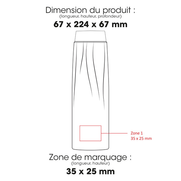 CALYPSO 880H - BND880H - Bouteille isotherme en acier inoxydable recyclé à double paroi, 500 ml/17 oz