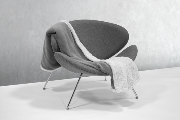 Coral Fleece Blanket Sammia - Dark Grey