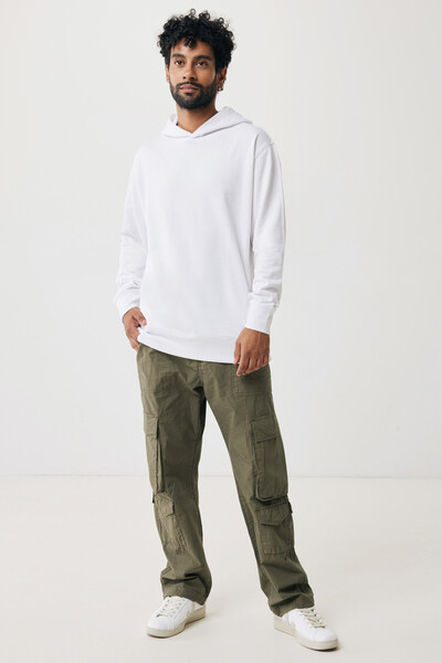 Mikina s kapucí a bočními kapsami Iqoniq Yengo z rec. bavlny - Recycled White / XXXL