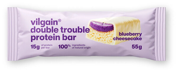 Vilgain Double Trouble Protein Bar čučoriedkový chessecake