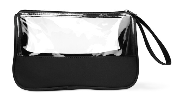 Toiletry bag microfiber w PVC Plas - Black