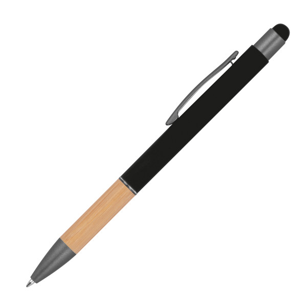 BRYGIDA Guľôčkové pero s bambusovou rukoväťou - Black