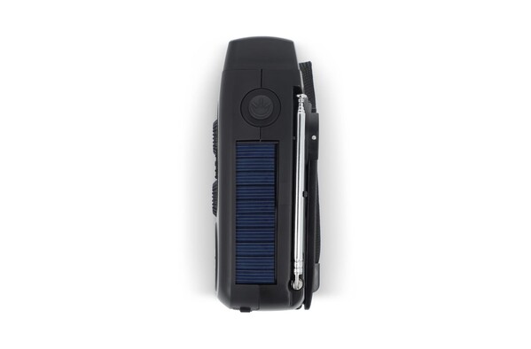 SafeSound Emergency Radio with Solar and Manual Winding - Black