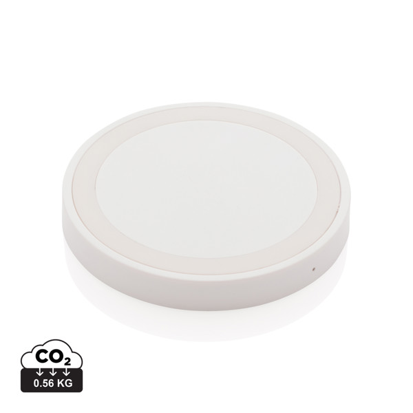 5W wireless charging pad round - White