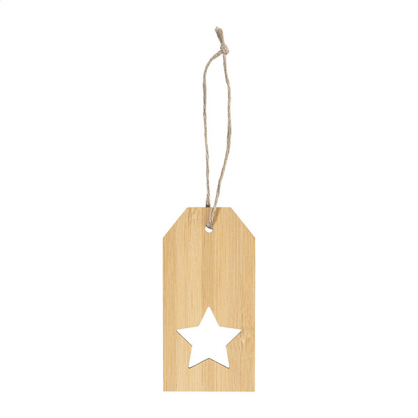 Étiquette cadeau en bambou BamTag, étoile - Naturelle