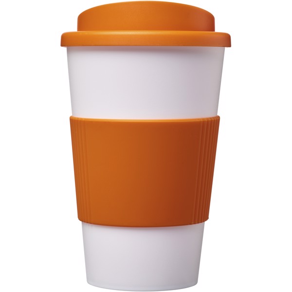 Bicchiere termico da 350 ml con impugnatura Americano® - Arancione / Bianco