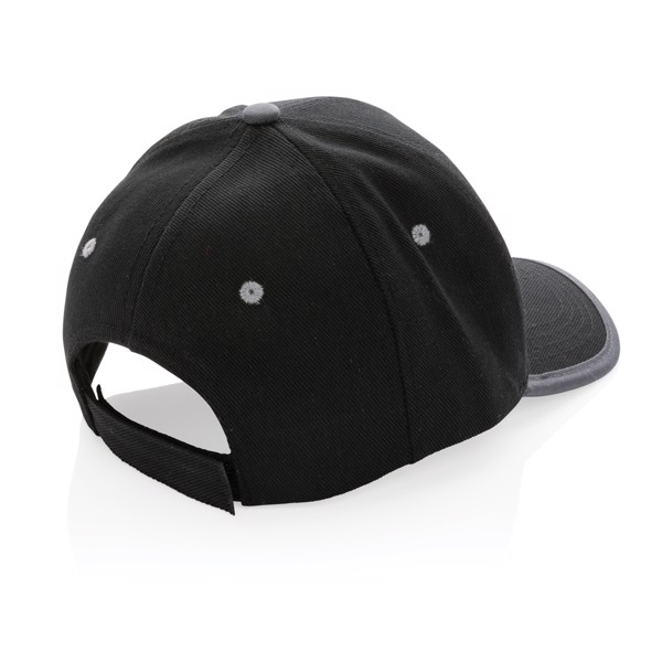 Impact AWARE™ Brushed rcotton 6 panel contrast cap 280gr - Black