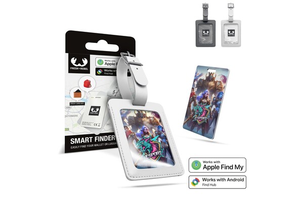 Fresh 'n Rebel Card Finder with Luggage Tag for Apple and Google - Dark Grey