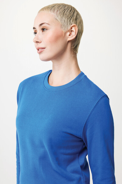 Sweater à col rond en coton recyclé Iqoniq Zion - Bleu Royal / XXL