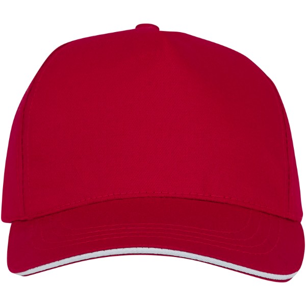 Cappellino con visiera sandwich Ceto a 5 pannelli - Rosso
