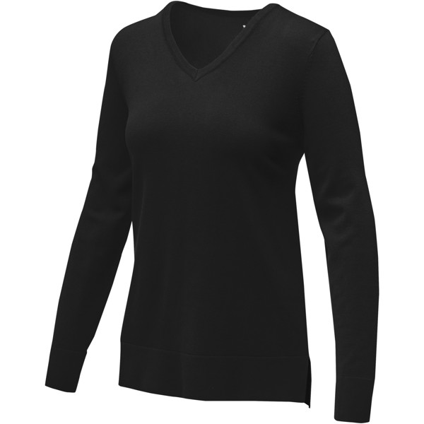 Stanton women's v-neck pullover - Solid black / L