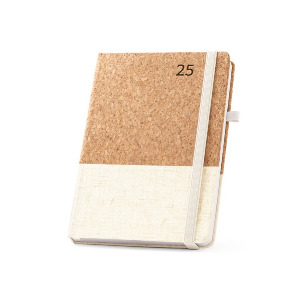 QUENTAL A5. Cork and linen diary - Naturel Clair