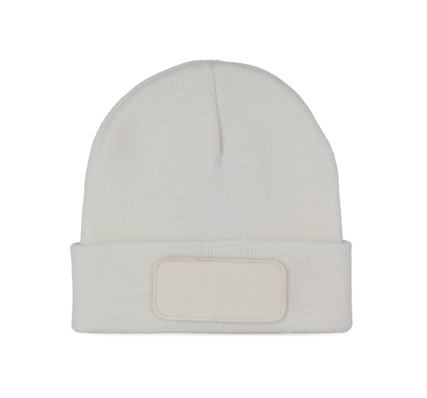 Beanie With Patch - White