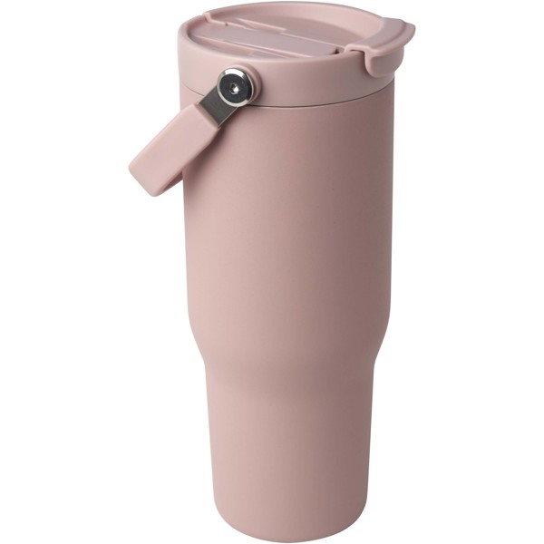 Vákuovo izolovaný pohár Bronx 900 ml RCS z recyklovanej nehrdzavejúcej ocele s dvojitým funkčným vekom - Prašná ružová