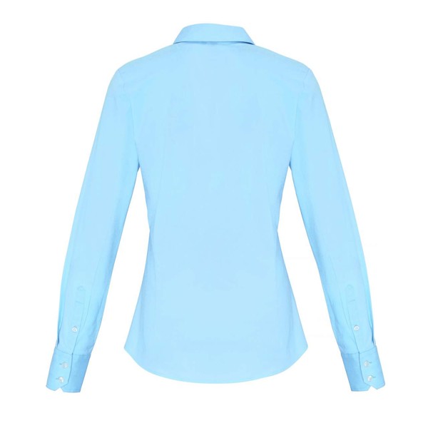 Women's Stretch-Fit Cotton Poplin Long Sleeve Shirt - Pale Blue / S