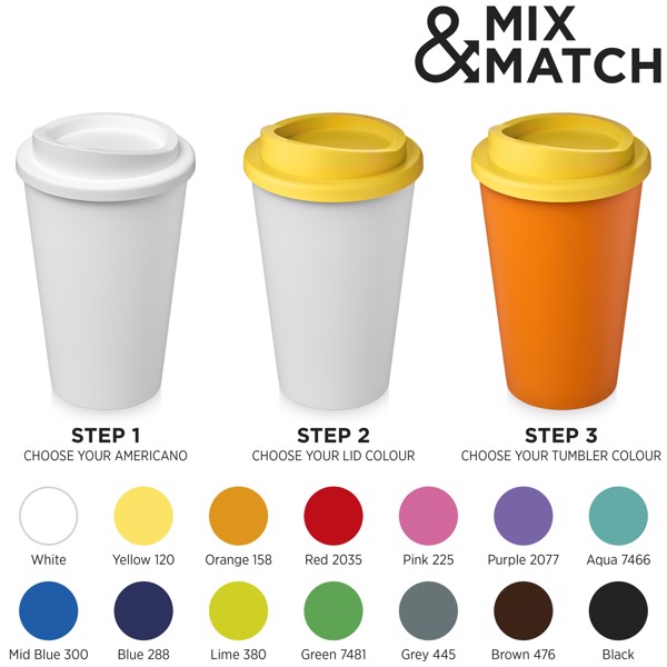Copo térmico de 350 ml Americano® - Branco / Cinzento