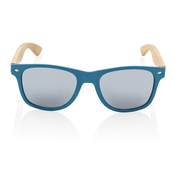 Lunettes de soleil en bambou et plastique recyclé RCS - Bleu