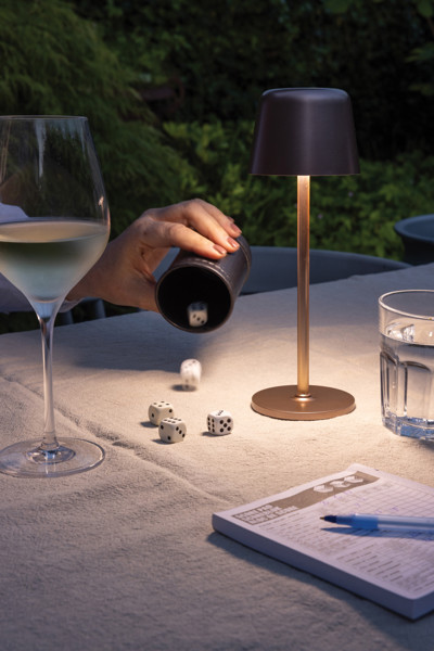 Lampe de table rechargeable par USB en plastique RCS Zenic - Bronze