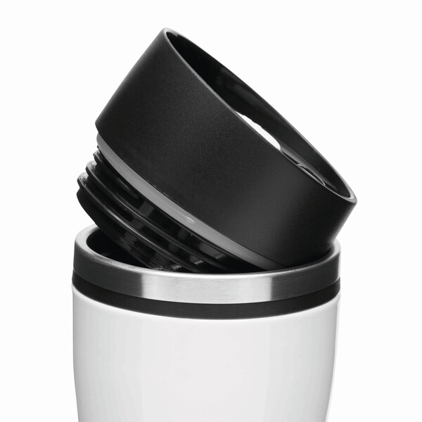 Dvojstenný cestovný termohrnček Arabica - Čierna / Biela