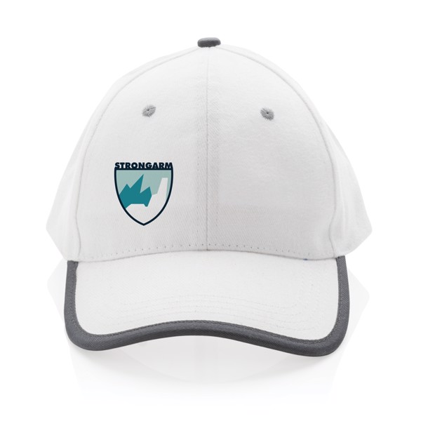 Impact AWARE™ Brushed rcotton 6 panel contrast cap 280gr - White