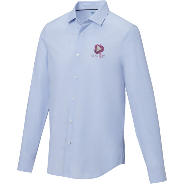 T-shirt para homem de manga comprida de produção biológica "Cuprite" - Azul claro / XL