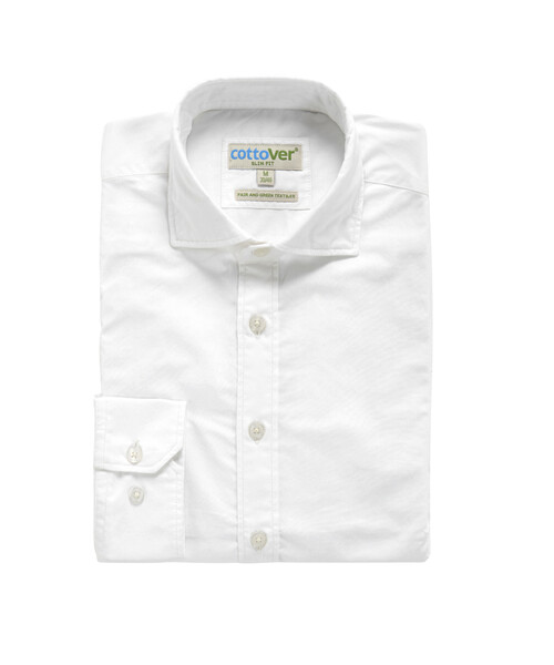 Cottover Gots Twill Slim Fit Man white 40